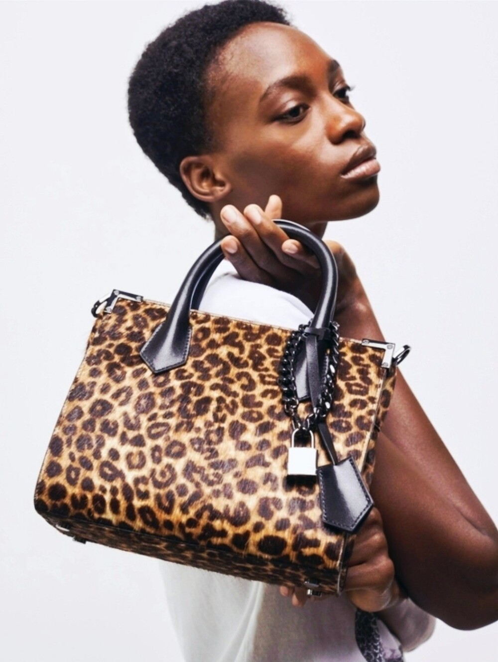 The Kooples Ming Medium Leather And Leopard Pony Hair/Hair Calf Crossbody Bag
